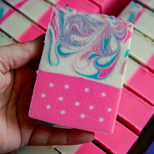 Pink Pear and Polka Dot Soap with Coconut Milk