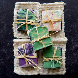 Soap Sample Pack with Soap Saver Sack